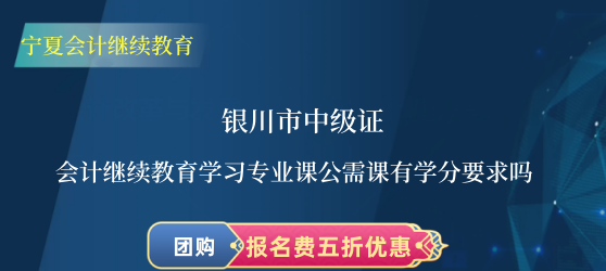 銀川市中級證會計繼續(xù)教育學(xué)習(xí)專業(yè)課公需課有學(xué)分要求嗎? 銀川市中級證會計繼續(xù)教育學(xué)習(xí)專業(yè)課公需課有學(xué)分要求嗎?